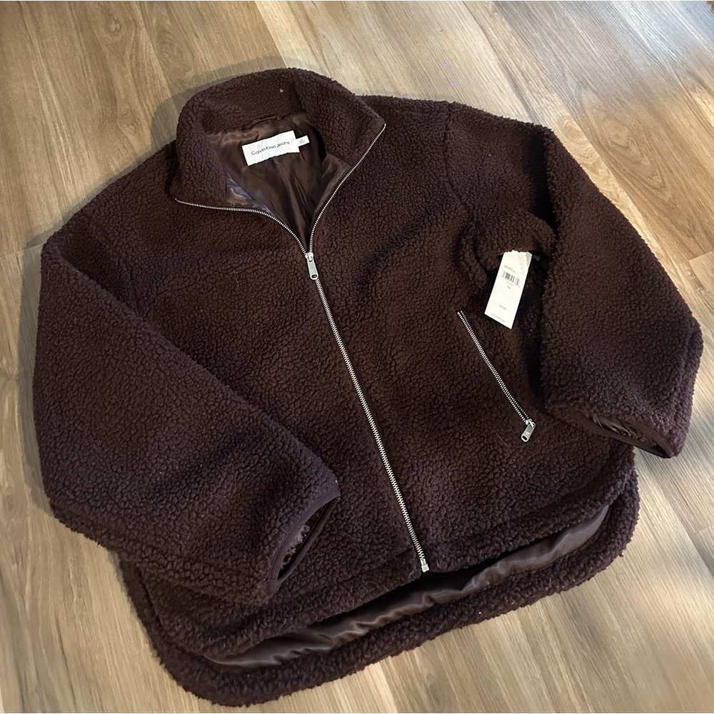 Calvin Klein Sherpa Rich Brown Jacket